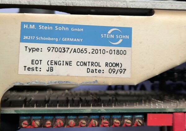 STEIN SOHN, 970037/A065.2010-01800, ENGINE CONTROL ROOM